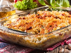 Лесни и бързи печени макарони с наденица, сирене моцарела, пармезан и доматен сос на фурна - снимка на рецептата Лесни и бързи печени макарони с наденица, сирене моцарела, пармезан и доматен сос на фурна - снимка на рецептата